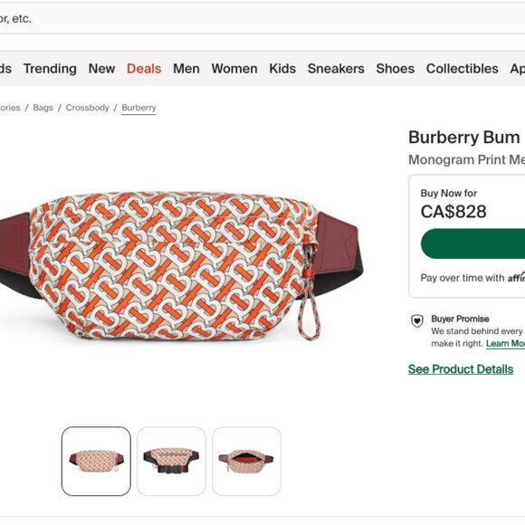 Burberry Bum Bag Monogram Print Medium Vermillion - Picture 9 of 9